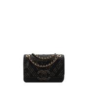 Pre-owned Leather chanel-bags Chanel Vintage , Black , Dames