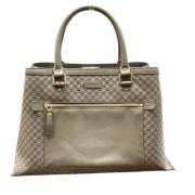 Pre-owned Leather handbags Gucci Vintage , Gray , Dames