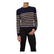 Blauwe Cashmere Crewneck Trui Nenette , Blue , Dames