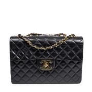 Pre-owned Leather chanel-bags Chanel Vintage , Black , Dames