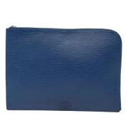 Pre-owned Leather clutches Louis Vuitton Vintage , Blue , Dames