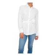 Witte Blouse van Acetaat en Zijde Marella , White , Dames