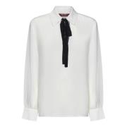 Witte Shirt met Traanmotief Max Mara , White , Dames