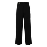 Zwarte wollen rechte broek Peserico , Black , Dames