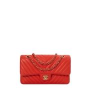 Pre-owned Leather chanel-bags Chanel Vintage , Orange , Dames