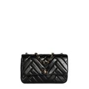 Pre-owned Leather chanel-bags Chanel Vintage , Black , Dames