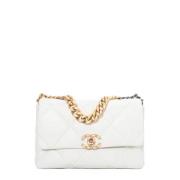 Pre-owned Leather chanel-bags Chanel Vintage , White , Dames