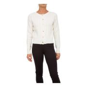 Crème Gebreide Ronde Hals Vest Fracomina , White , Dames