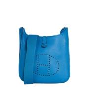 Pre-owned Leather shoulder-bags Hermès Vintage , Blue , Dames