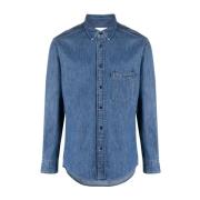 Blauwe Marine Jeans Shirt Isabel Marant , Blue , Heren