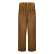 Bruine Chino Broek met Dubbele Plooi Polo Ralph Lauren , Brown , Heren