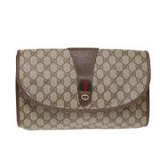 Pre-owned Canvas clutches Gucci Vintage , Brown , Dames