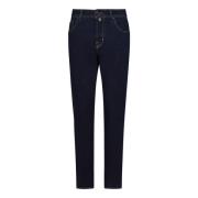 Blauwe Skinny Fit Jeans met Logo Borduursel Jacob Cohën , Blue , Heren