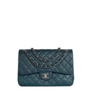 Pre-owned Leather chanel-bags Chanel Vintage , Blue , Dames