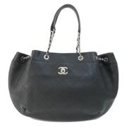 Pre-owned Leather chanel-bags Chanel Vintage , Black , Dames