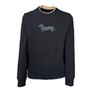 Blauwe heren sweater met ronde hals en logo op de voorkant - XXL Harmo...