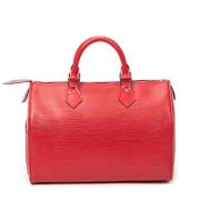 Pre-owned Leather handbags Louis Vuitton Vintage , Red , Dames