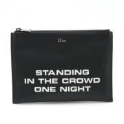 Pre-owned Leather clutches Dior Vintage , Black , Dames