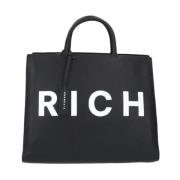 Zwarte handtas met voorlogo John Richmond , Black , Dames