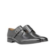 Elegante Zwarte Leren Veterschoenen Floris van Bommel , Black , Heren