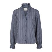 Brielle Twill Stripe Blouse Neo Noir , Blue , Dames