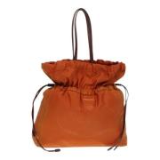 Pre-owned Leather shoulder-bags Prada Vintage , Orange , Dames