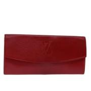 Pre-owned Leather clutches Louis Vuitton Vintage , Red , Dames