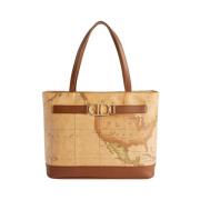 Bruine leren shopper tas Geo Classic Alviero Martini 1a Classe , Brown...