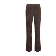 Bruine Flared Broek met Hoge Taille Via Masini 80 , Brown , Dames