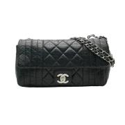 Pre-owned Leather chanel-bags Chanel Vintage , Black , Dames