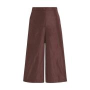 Chique Taffeta Wijde Pijp Broek Marina Rinaldi , Brown , Dames