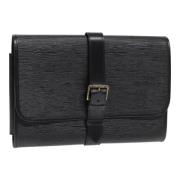 Pre-owned Leather clutches Louis Vuitton Vintage , Black , Dames