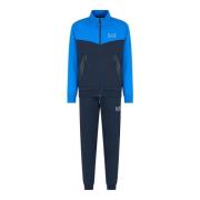 Blauw Katoenen Trainingspak met Hoge Hals Emporio Armani EA7 , Blue , ...