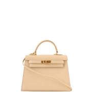 Pre-owned Fabric handbags Hermès Vintage , Beige , Dames