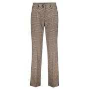 Geruite Stijlvolle Broek Red Button , Brown , Dames