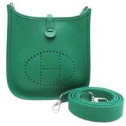 Pre-owned Leather shoulder-bags Hermès Vintage , Green , Dames