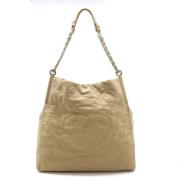 Pre-owned Leather chanel-bags Chanel Vintage , Beige , Dames