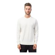 Witte Trui Straight Fit Katoen Geribbeld Hugo Boss , White , Heren