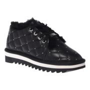 Trainers in black quilted leather with studs Baldinini , Black , Dames