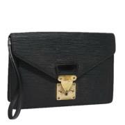 Pre-owned Leather clutches Louis Vuitton Vintage , Black , Dames