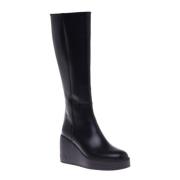 Boots in black leather Baldinini , Black , Dames