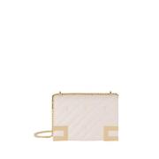 Ivoor Schoudertas met Gouden Details Elisabetta Franchi , Beige , Dame...