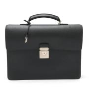 Pre-owned Leather briefcases Louis Vuitton Vintage , Black , Dames