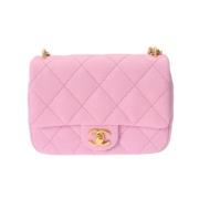 Pre-owned Leather chanel-bags Chanel Vintage , Pink , Dames