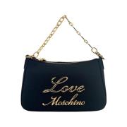 Zwarte schoudertas met elegante details Moschino , Black , Dames