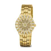 Firework Crystal Gouden Armbandhorloge Guess , Yellow , Dames