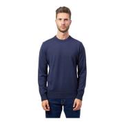 Blauwe Sweater Straight Fit Katoen Geribbelde Kraag Hugo Boss , Blue ,...