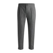 Slim Fit Flanellen Broek Grijs Hugo Boss , Gray , Heren