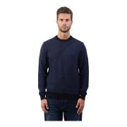 Blauwe Jacquard Trui Hugo Boss , Blue , Heren