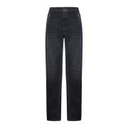 Zwarte Crop Jeans Brunello Cucinelli , Blue , Heren